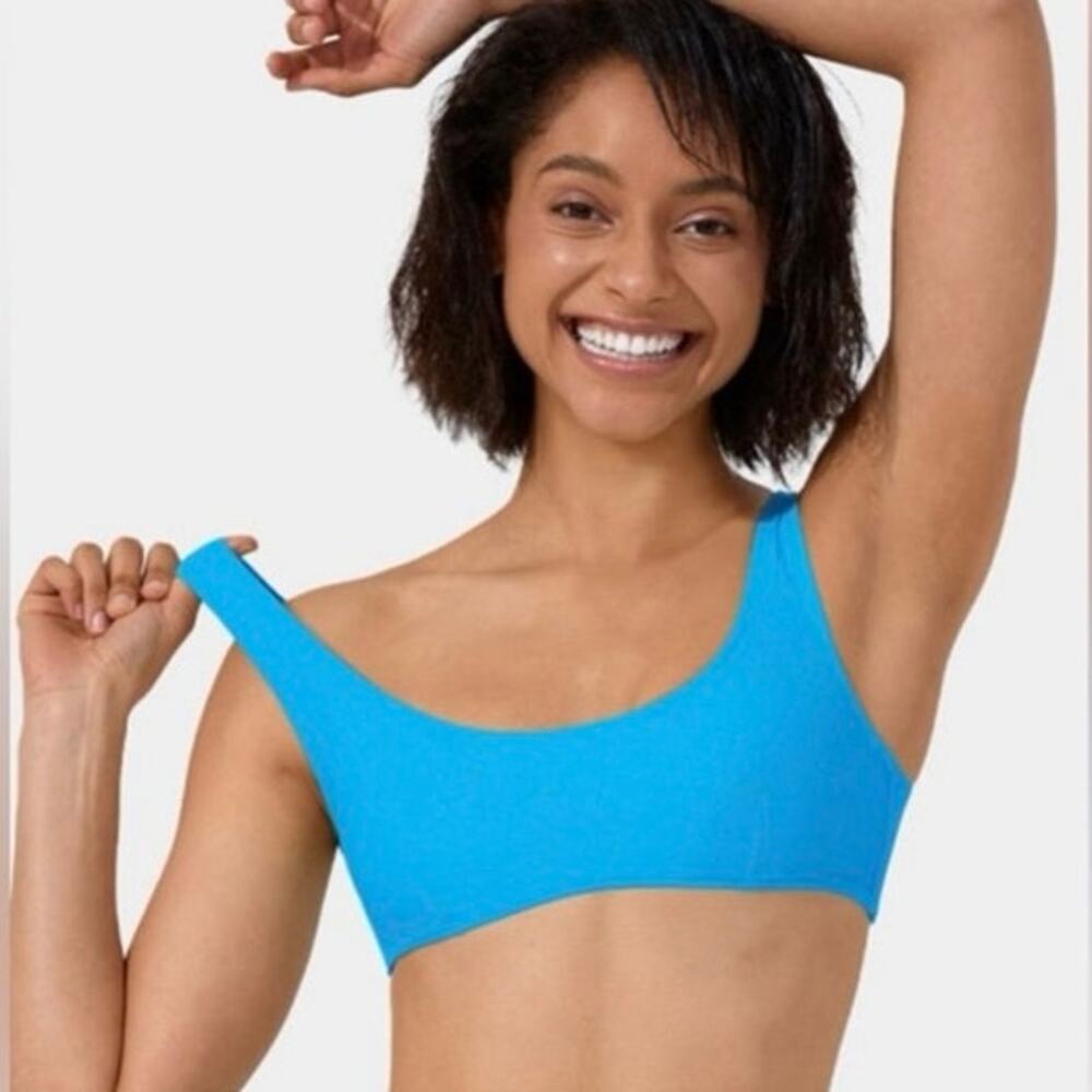 Halara Women's Bikini Bathing Suit Top Bright Blue Sporty XS NEW Beach Cruise